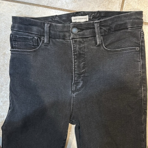 Good American Good Legs Straight Jeans 2 Washed Black - Picture 4 of 7